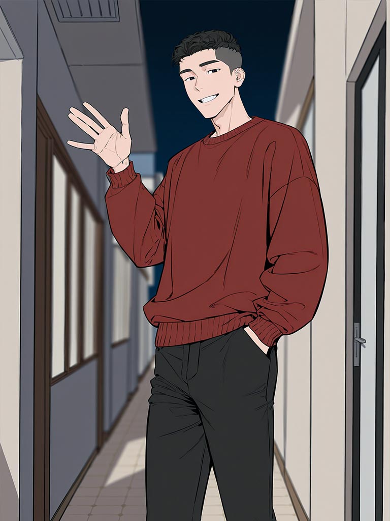 红毛衣  男青年