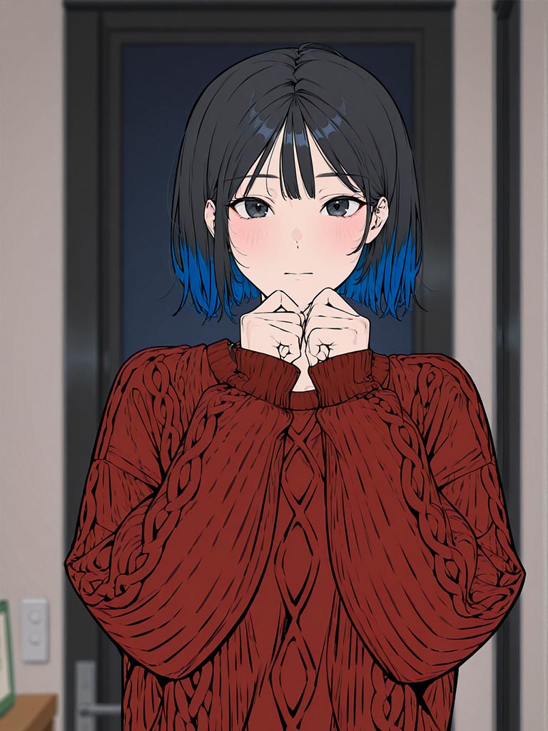 红毛衣 女青年