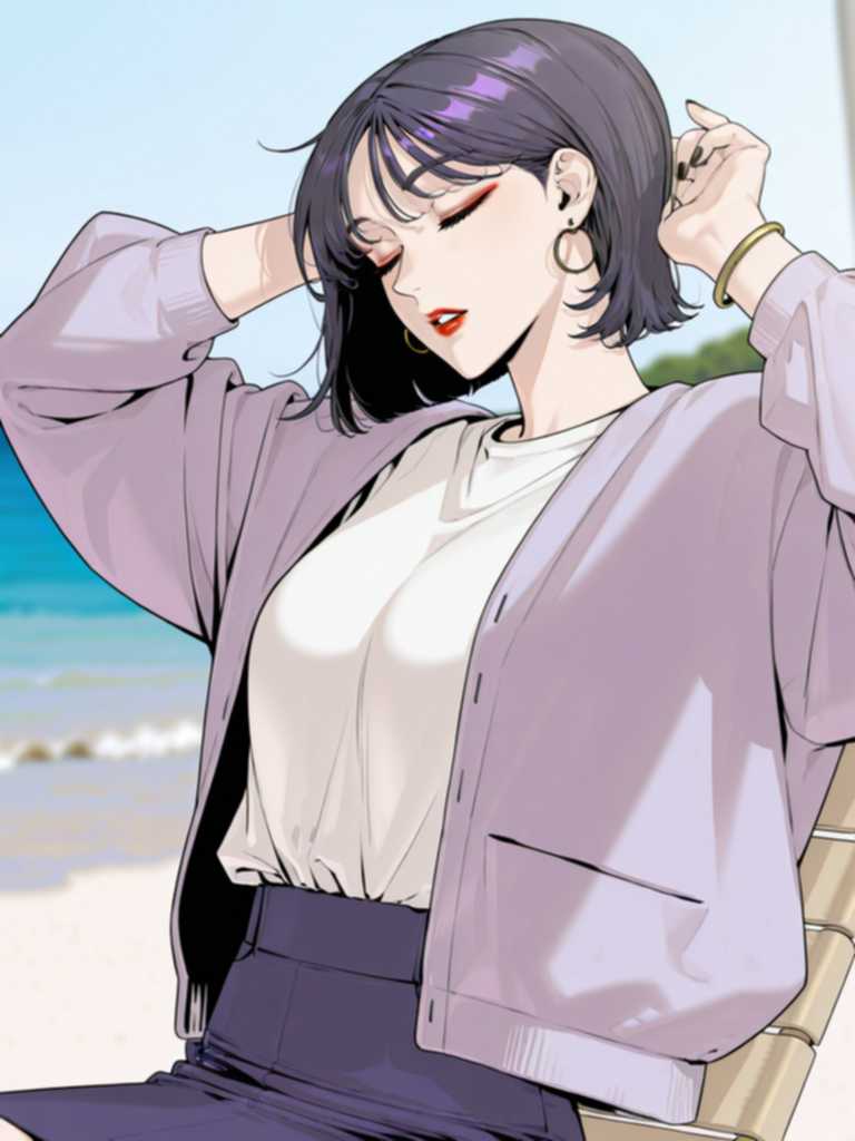 紫色短裙 女青年