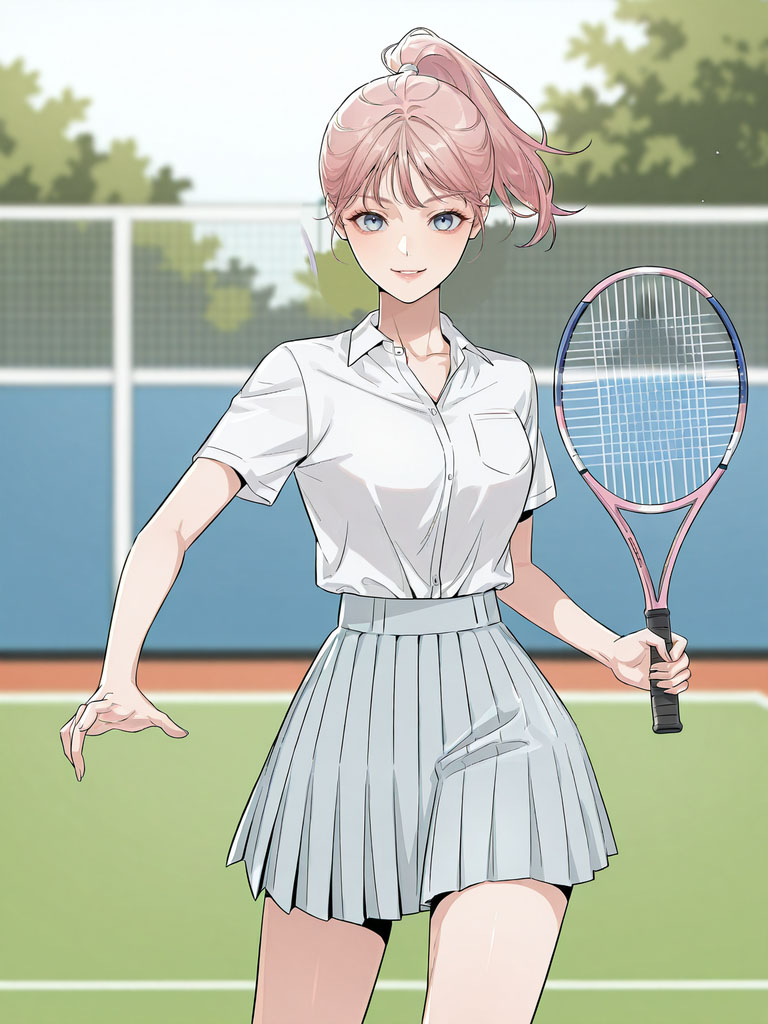 粉色马尾 少女